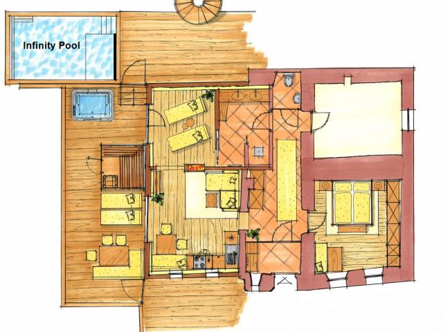 Grünegg Alm Chalet Zeichnung Grundriss