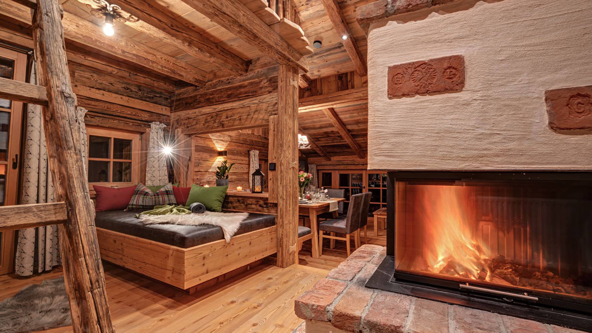 Grünegg Highking Chalet Innen Feuer Bett