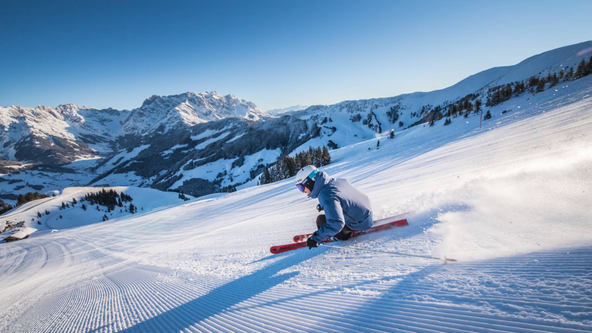 Ski fahren Hochkönig Skipiste Abfahrt