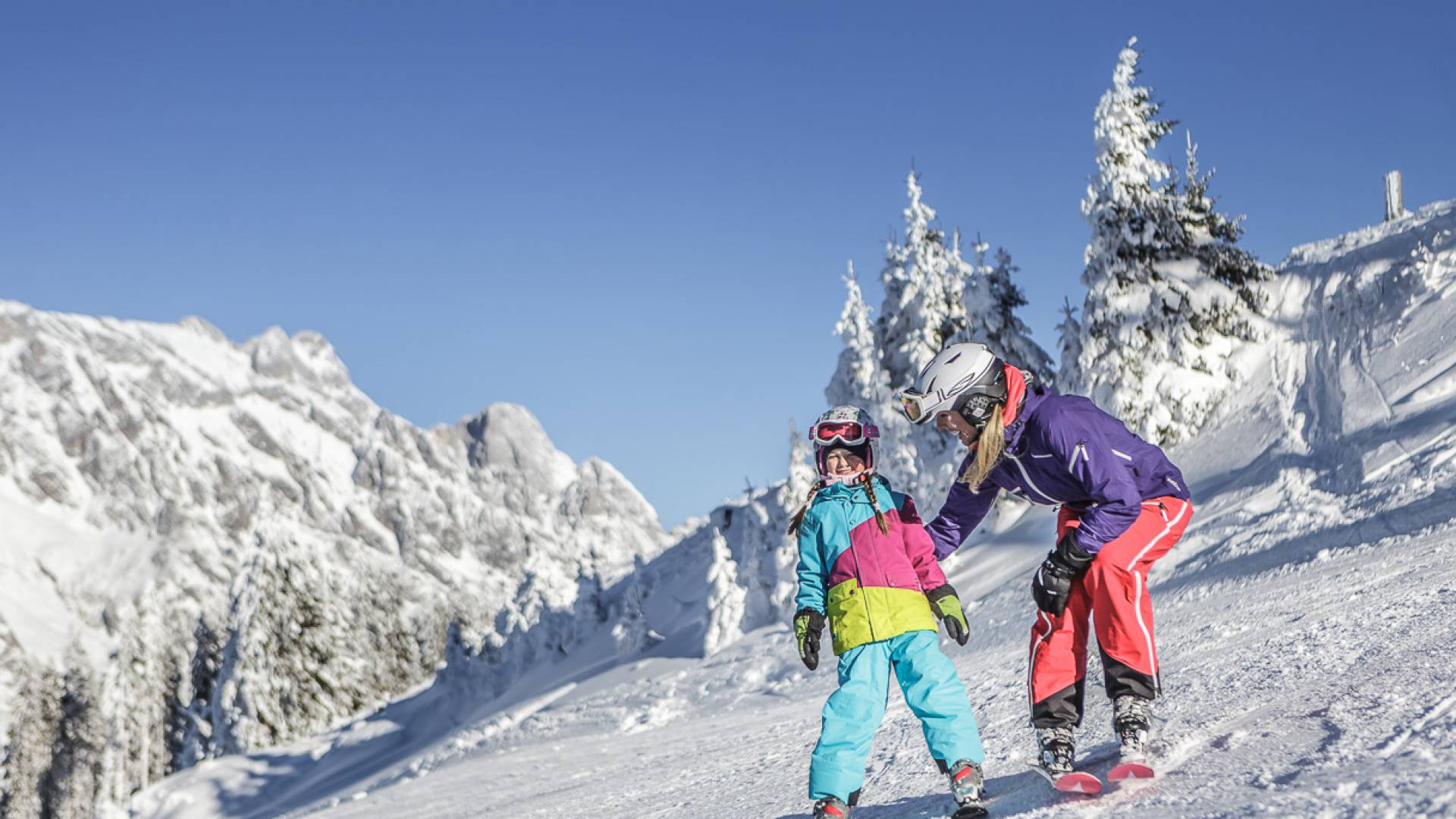 Skifahren mit Kinder am Hochkönig - Grünegg